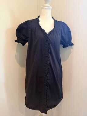 We are Sundays Ruffle Neckline, Puffed‎ Sleeves Black Mini Dress Size 3